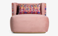 Fauteuil Papillonne en velours rose et fauteuil Kenzo Délai de livraison quatre semaines