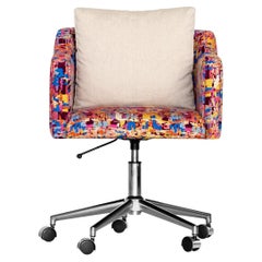 Papillonne Pink Kenzo Swivel Chrome Office Chair