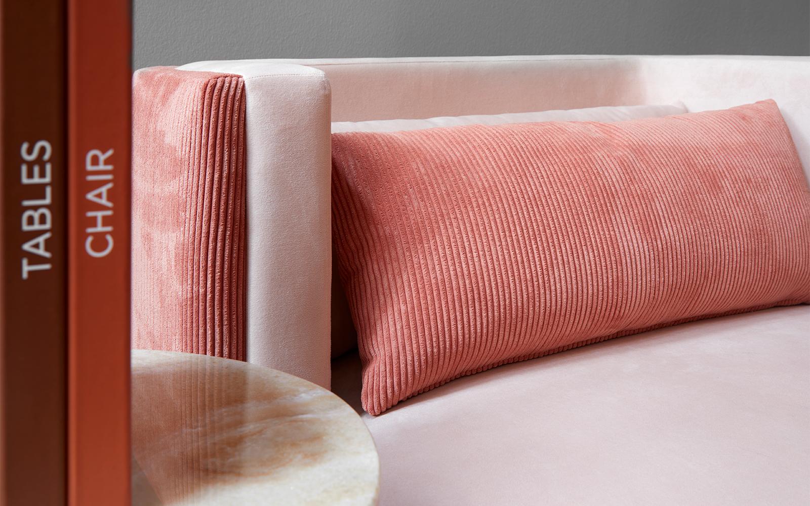 pink armchairs