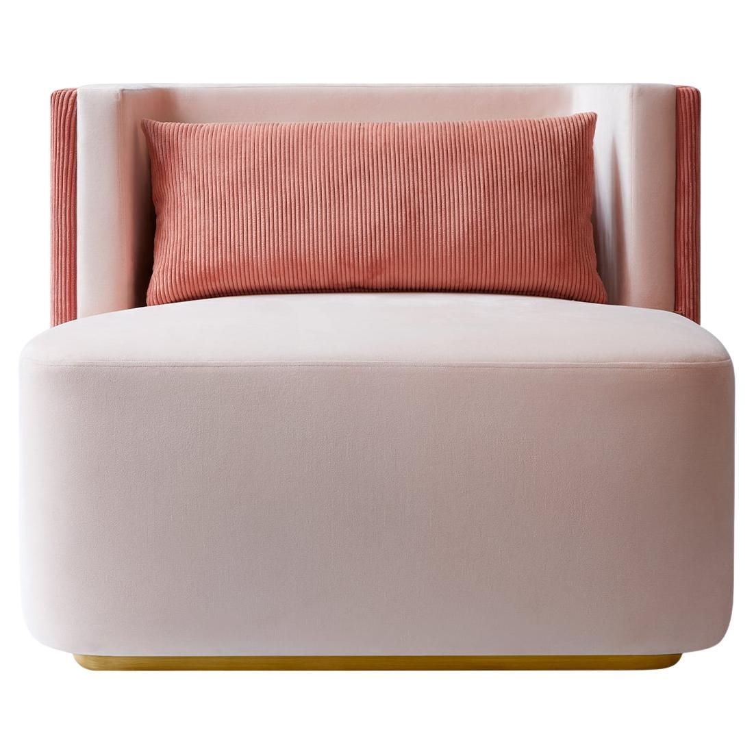 Papillonne Salmon Pink Armchair For Sale
