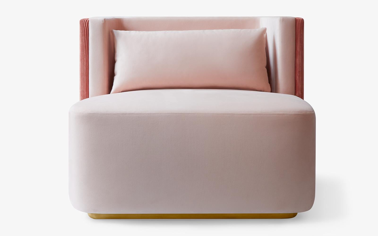 Metal Papillonne Salmon Pink Armchair Ready to Ship For Sale