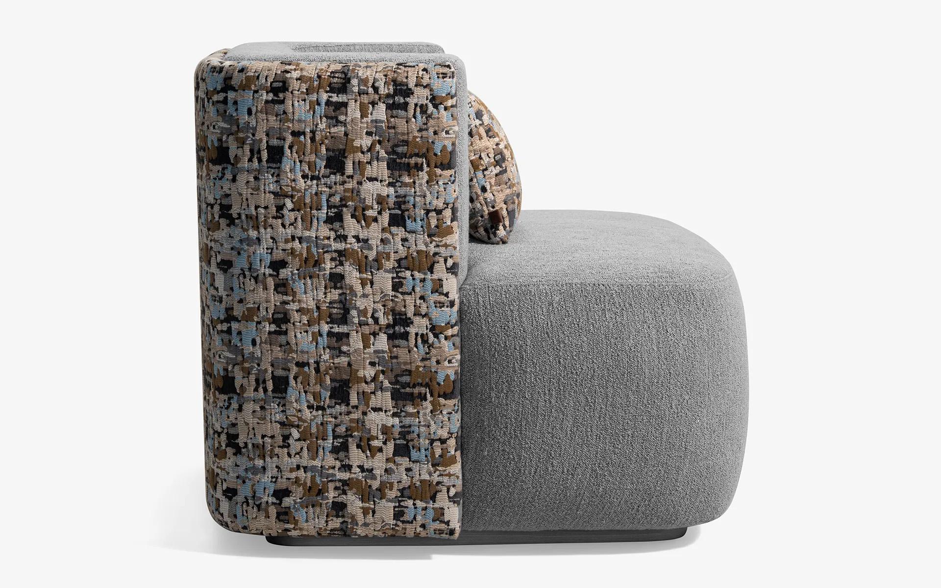 Turkish Papillonne Swivel Armchair in Pastel Kenzo and Bouclet Fabric For Sale