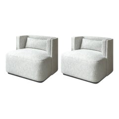 Papillonne Swivel Armchair with Black Wood Accessory 'Set of 2'