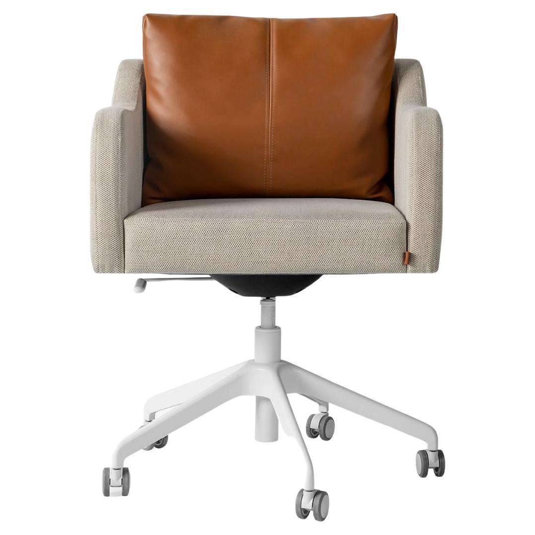 Papillonne Swivel Wheeled White Office Chair