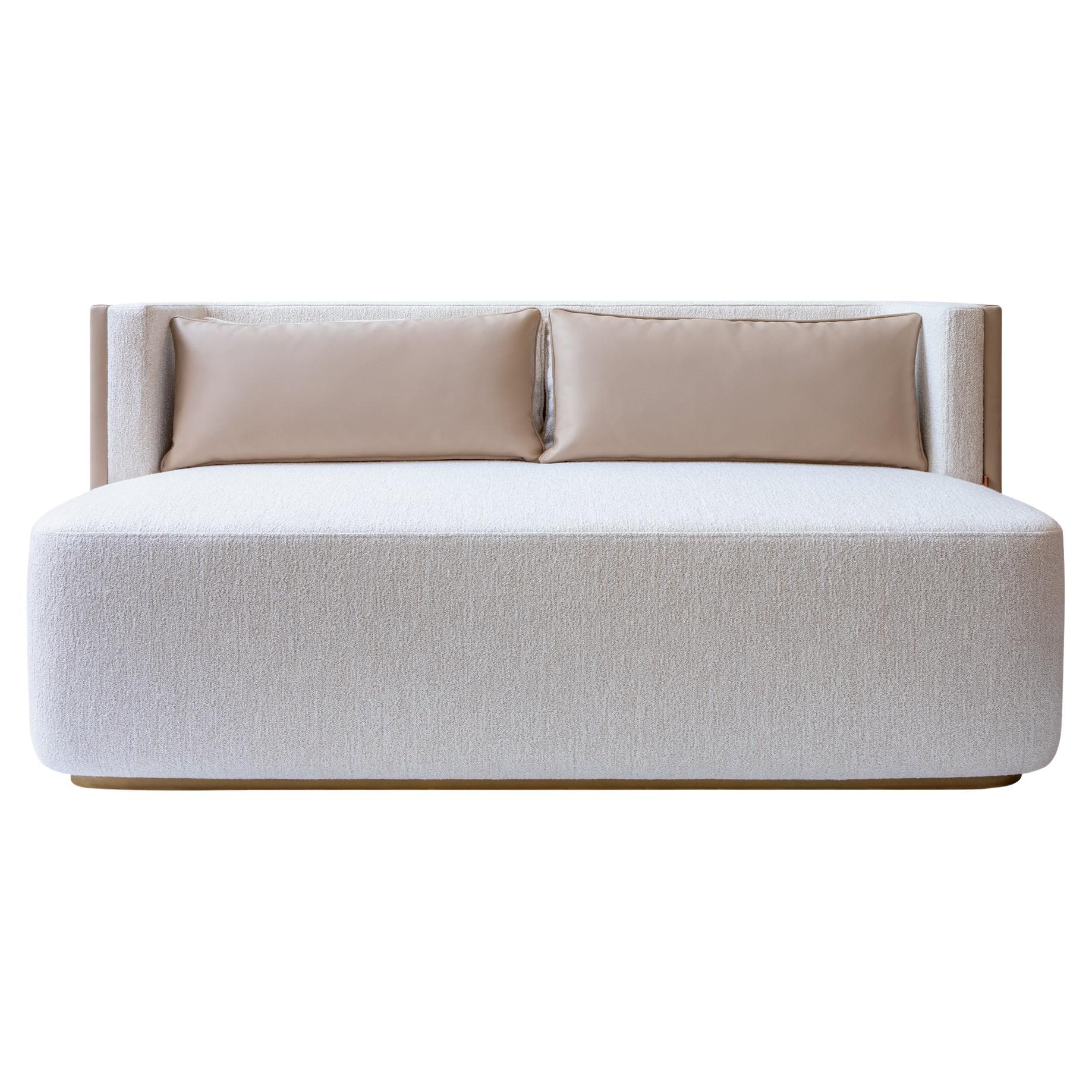 Papillonne Two Seater Sofa with Metal Accessory