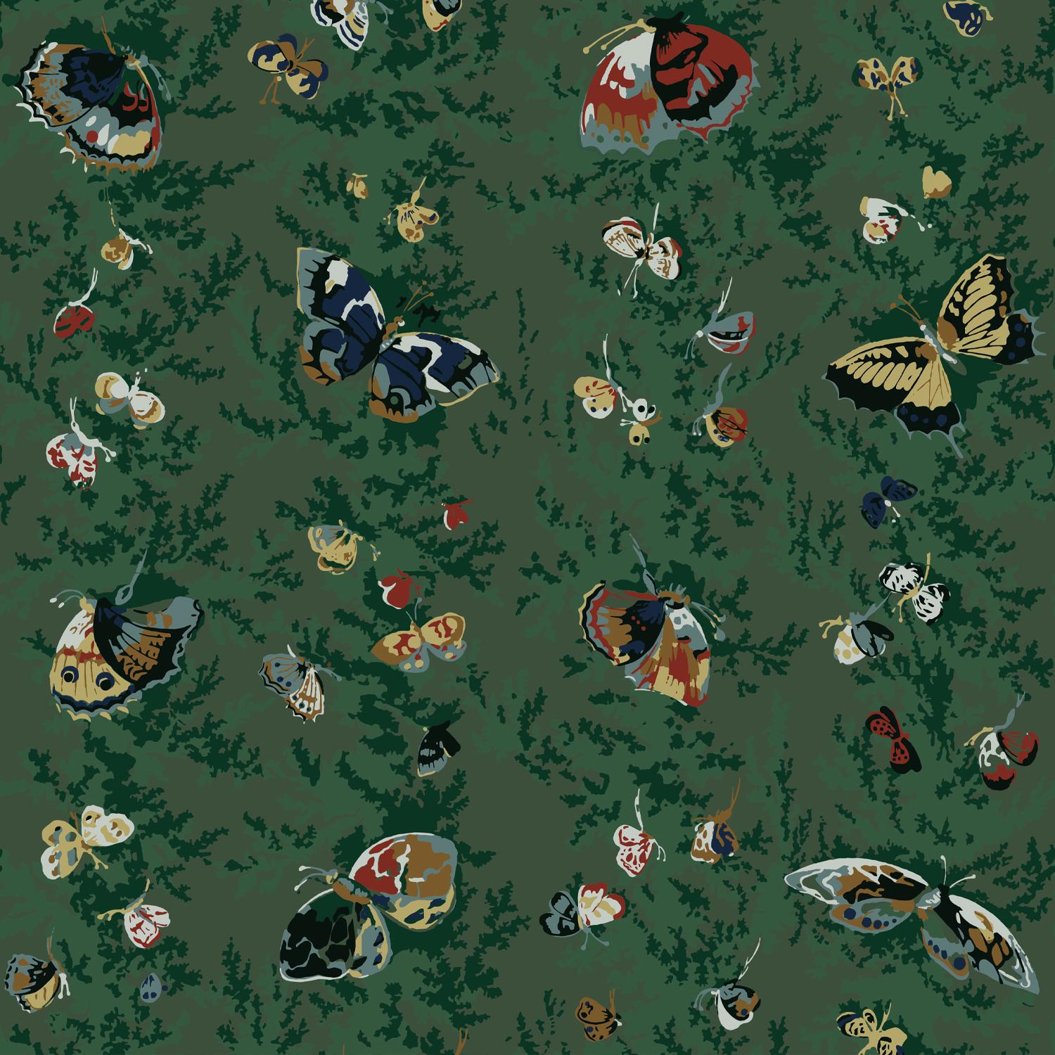 Neoclassical 'Papillons‘ wallpaper by Papier Français, collection BNF N°1 For Sale