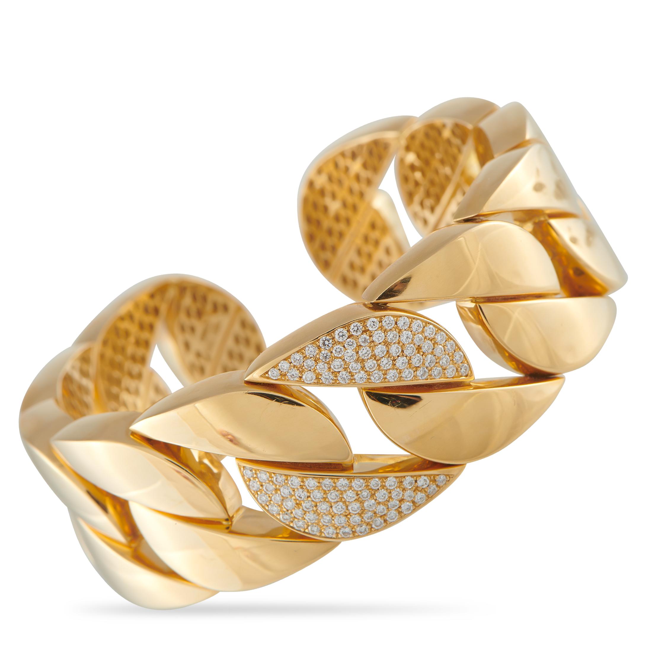 PAPIN Bracelet manchette en or jaune 18K avec 1.20ct de diamant PP01-070225 Pour femmes en vente