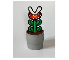 Soldi pop art 3D con perline perler mario plants contemporary pixel