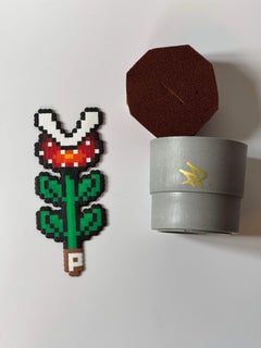 Super Mario 3-D Sculpture, Perler Beads and Mixed Media, Contemporary Art