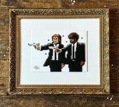3-D pop art incorniciato interno pixel contemporaneo, figurativo, paesaggio, pulp fic