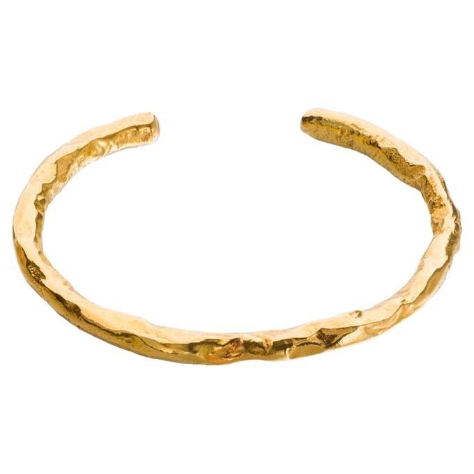 Papua Bracelet is handcrafted from 24ct gold-plated bronze For Sale