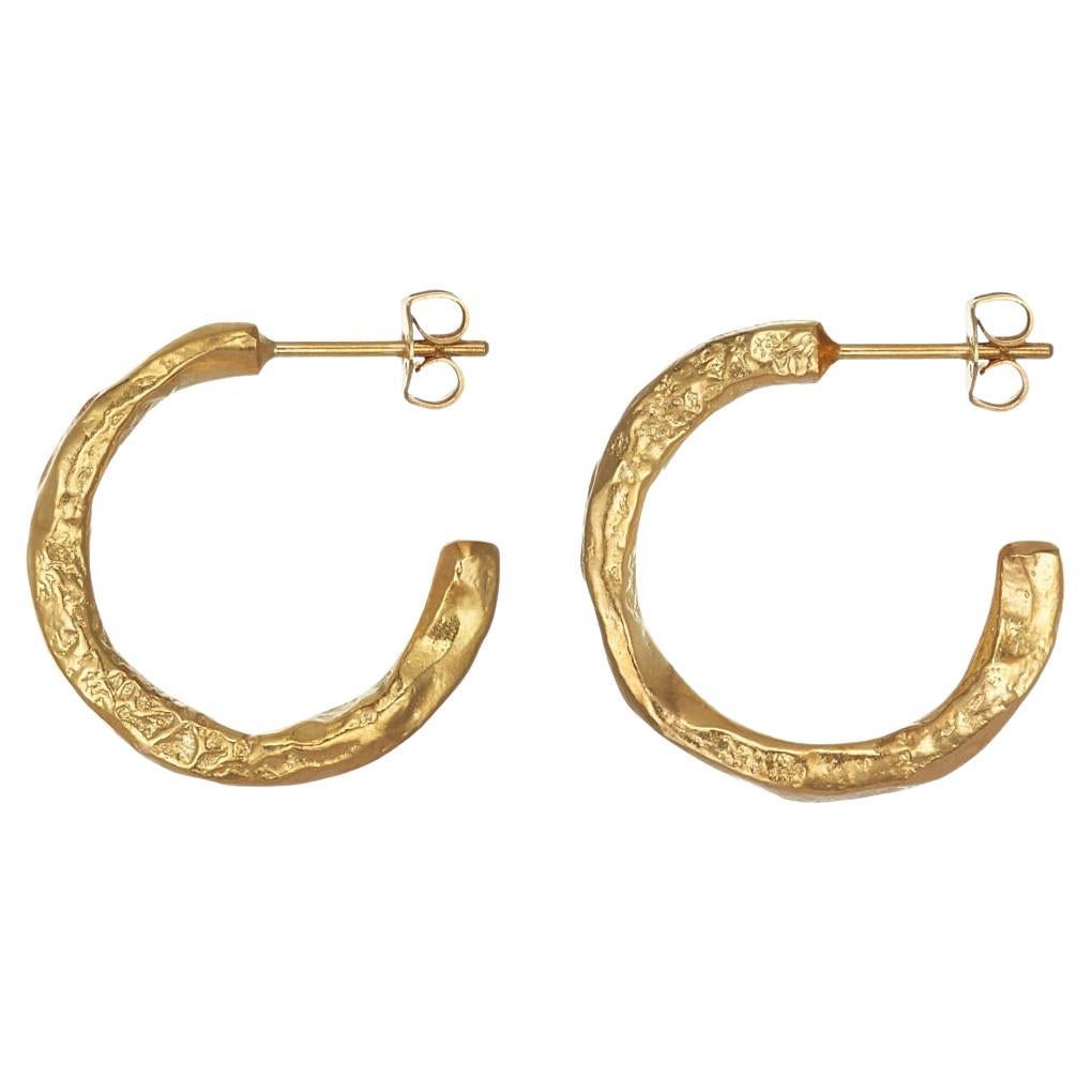 Papua Earrings are handcrafted from 24ct gold plated bronze For Sale