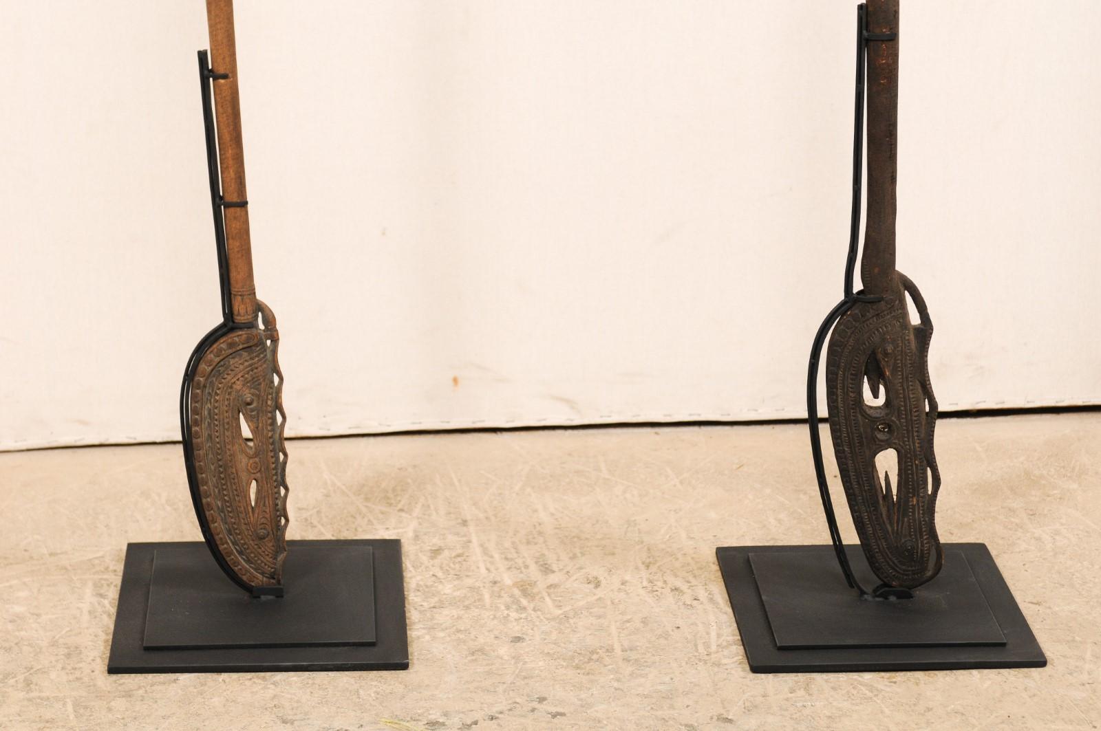 Iron Papua New Guinea Carved Paddles