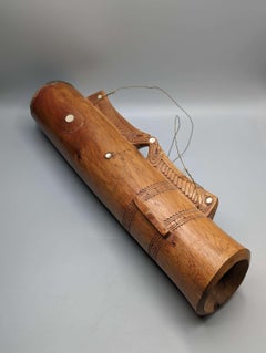 Papua New Guinea Ceremonial Kundu Drum in Carved Hardwood