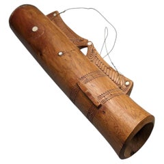 Papua New Guinea Ceremonial Kundu Drum in Carved Hardwood