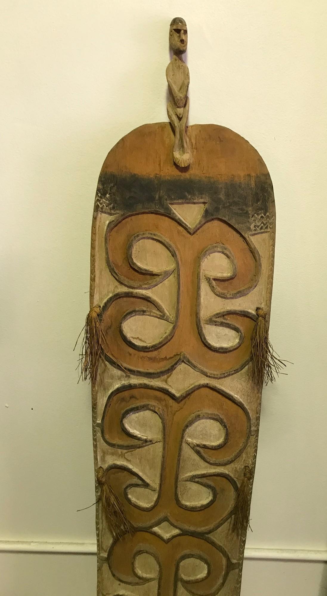 An incredible work by the Asmat people, a tribal people of New Guinea who currently reside in the Papua province of Indonesia. The Asmat peoples are one of the most well-known woodcarving tribes in the Pacific. Their art is highly sought after by