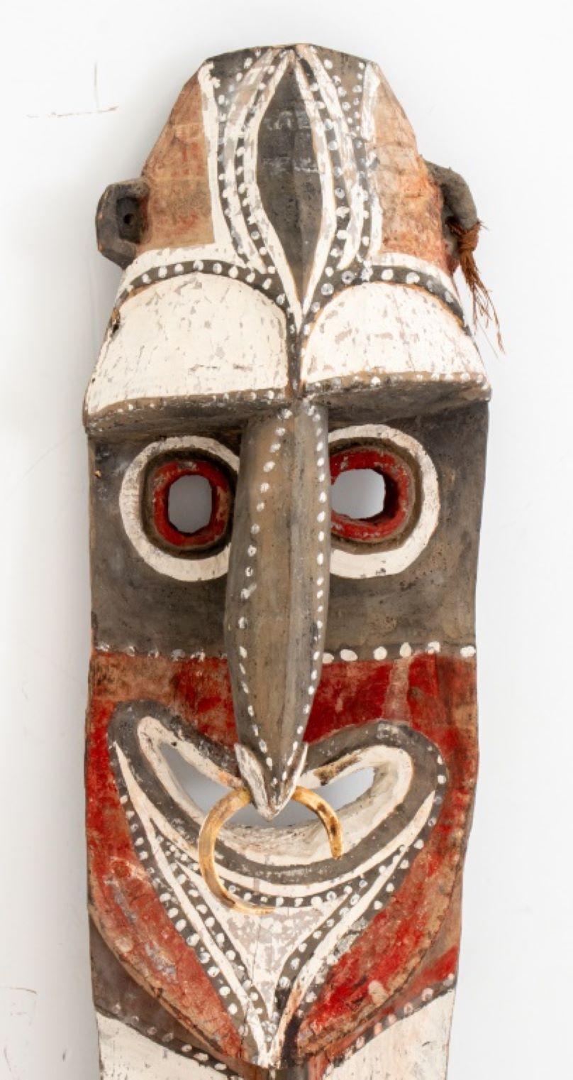 Papua New Guinea Sepik River Polychromed Carved Wood Mask. 57.5
