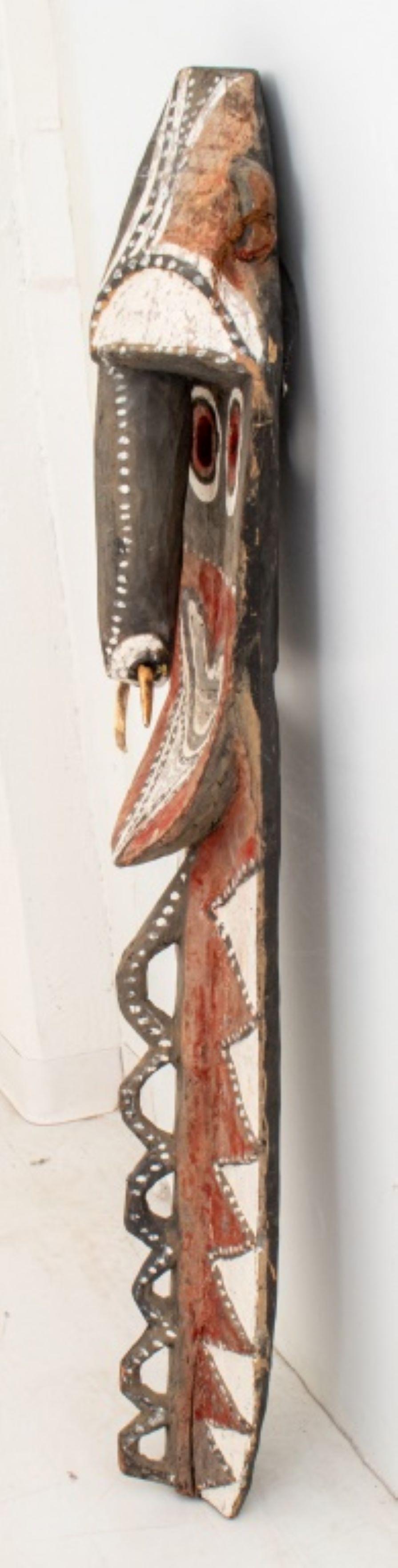 20th Century Papua New Guinea Sepik Polychrome Wood Mask