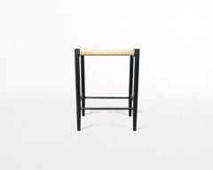 Papyri Stool in Blackened Ash with Handwoven Danish Cord