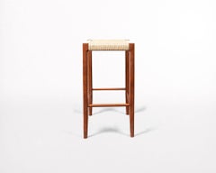 Papyri Stool in Cherry with Handwoven Danish Cord