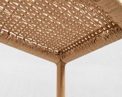 Papyri Stool in White Oak with Handwoven Danish Cord