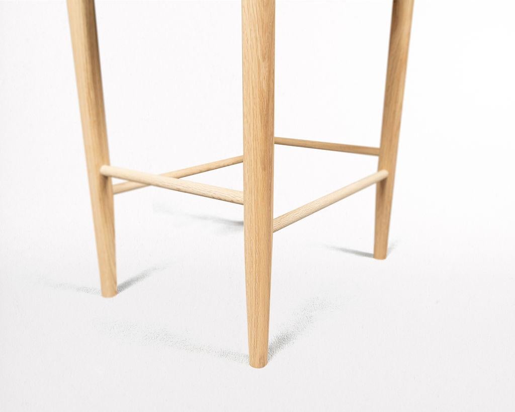 American Papyri Stool in White Oak with Handwoven Danish Cord For Sale