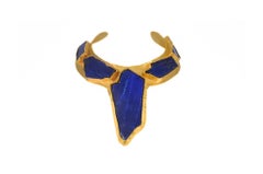 Papyrus Collection Necklace - Gold-Plated Bronze with Lapis lazuli
