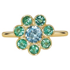 Paquerette - Aquarine & Emeralds