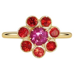 Paquerette - Pink Tourmaline & Orange Sapphire