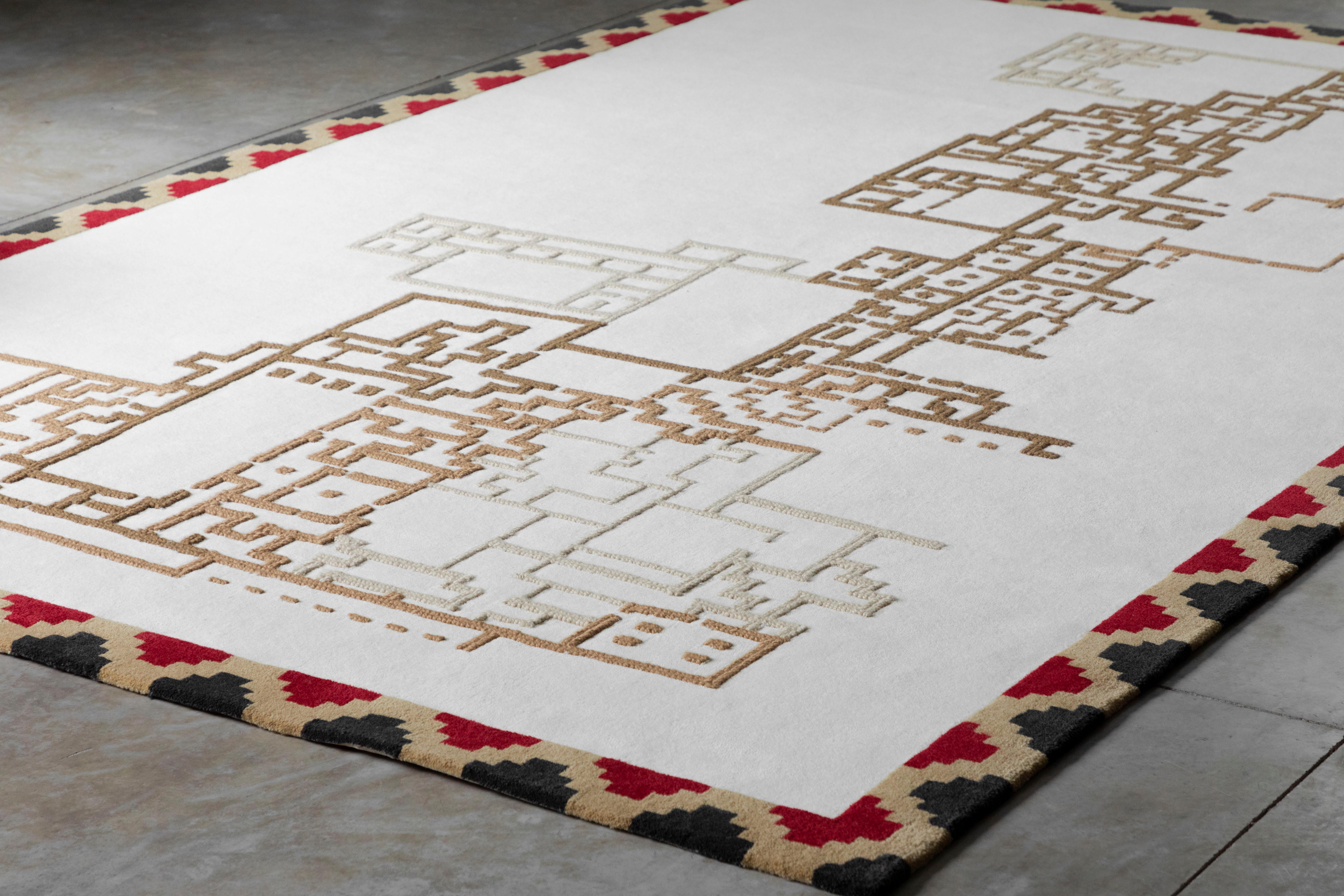 Wool Paquimé Rug by Brera Studio For Sale