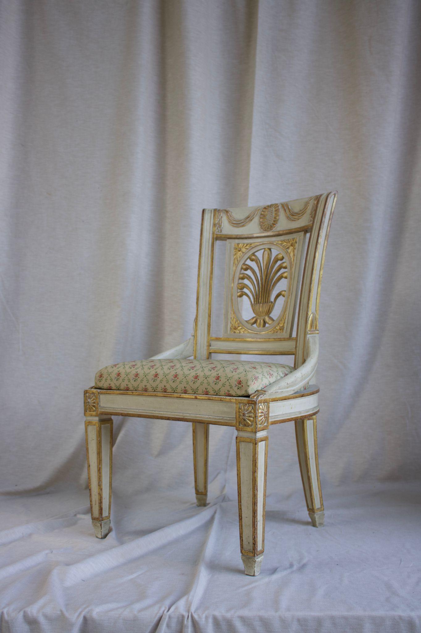 Hardwood Pair of Carlos IV chairs For Sale