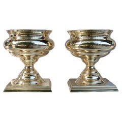 Vintage Pair of Large Golden Brass Jugs/Vases