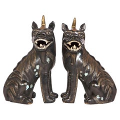 Pair of Chinese Porcelain Chimeras