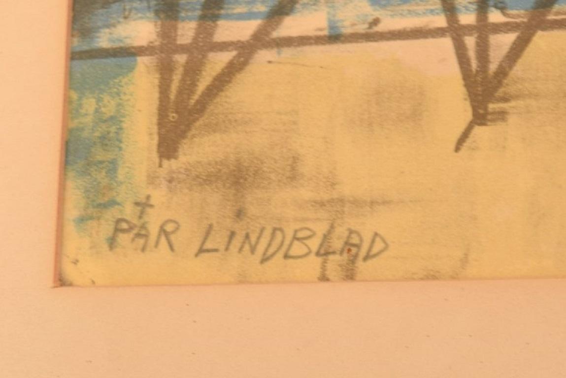 Paper Pär Lindblad, Sweden, Watercolor, Modern Composition with Man