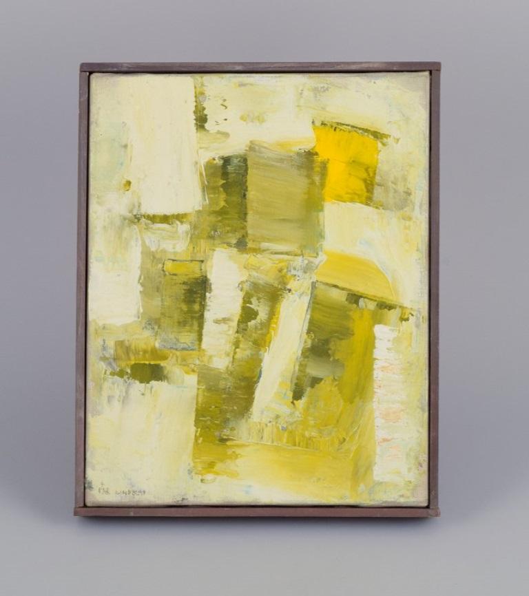 Pär Lindblad (1907-1981), Swedish artist.
Abstract composition.
Oil on canvas.
Mid-20th century.
Signed.
In perfect condition.
Dimensions: W 19.0 x H 14.0 cm.
The frame measures 0.5 cm.