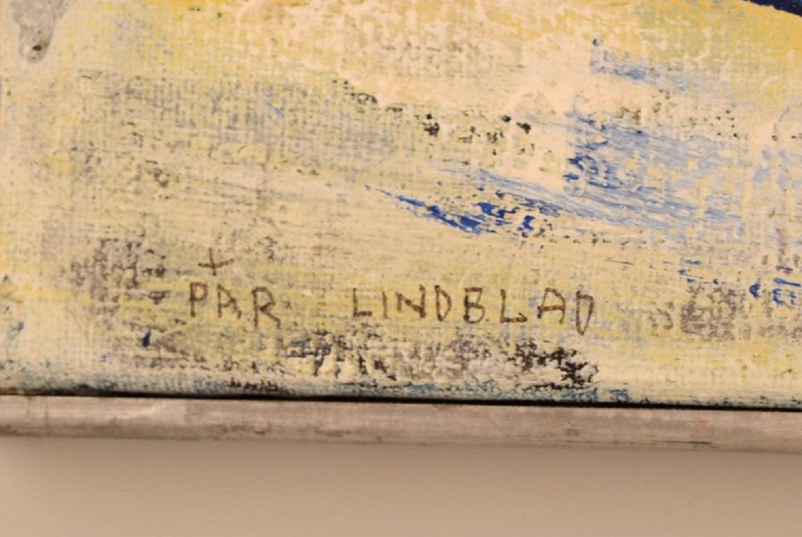 Mid-20th Century Pär Lindblad, Swedish Artist, Oil on Canvas, Modernist Still Life