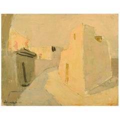 Pär Lindblad, Swedish Artist, Modernist City Motif, 1955