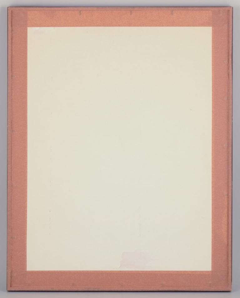 Pär Lindblad. Gouache auf Papier. Abstrakte Komposition mit Figur. (Mitte des 20. Jahrhunderts) im Angebot
