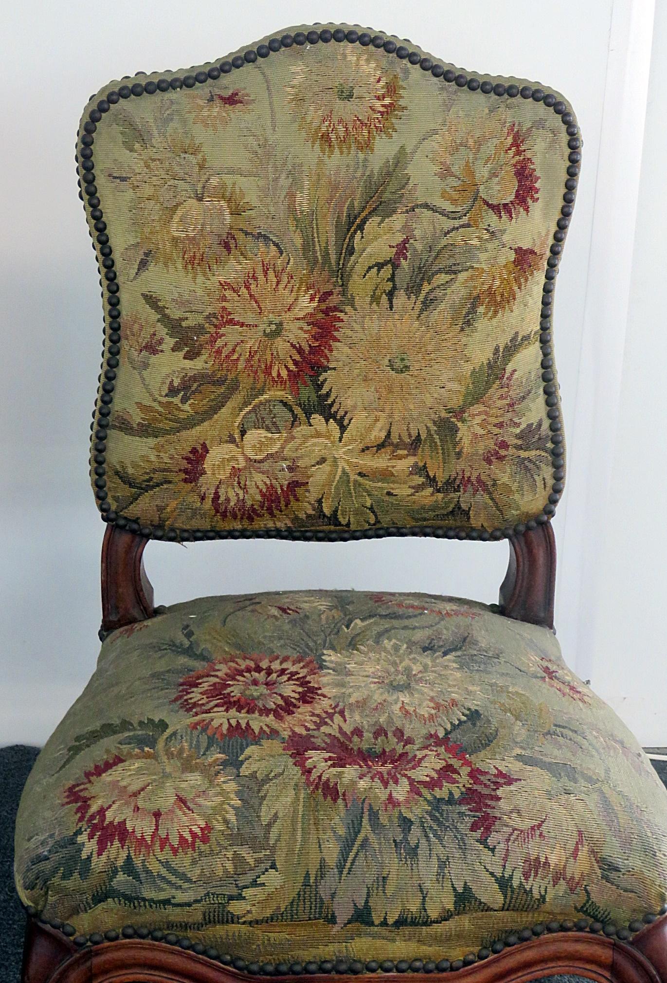 French Par of Louis XVI Style Needle Point Side Chairs