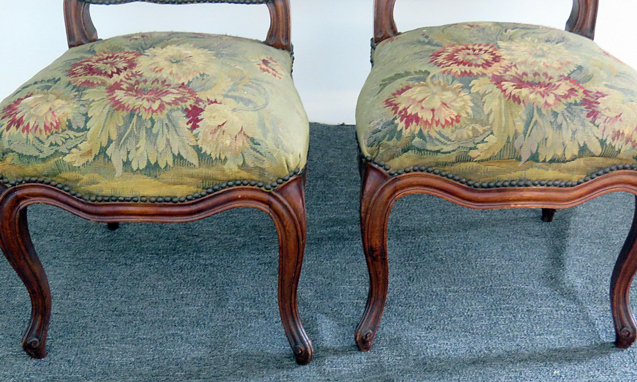 20th Century Par of Louis XVI Style Needle Point Side Chairs
