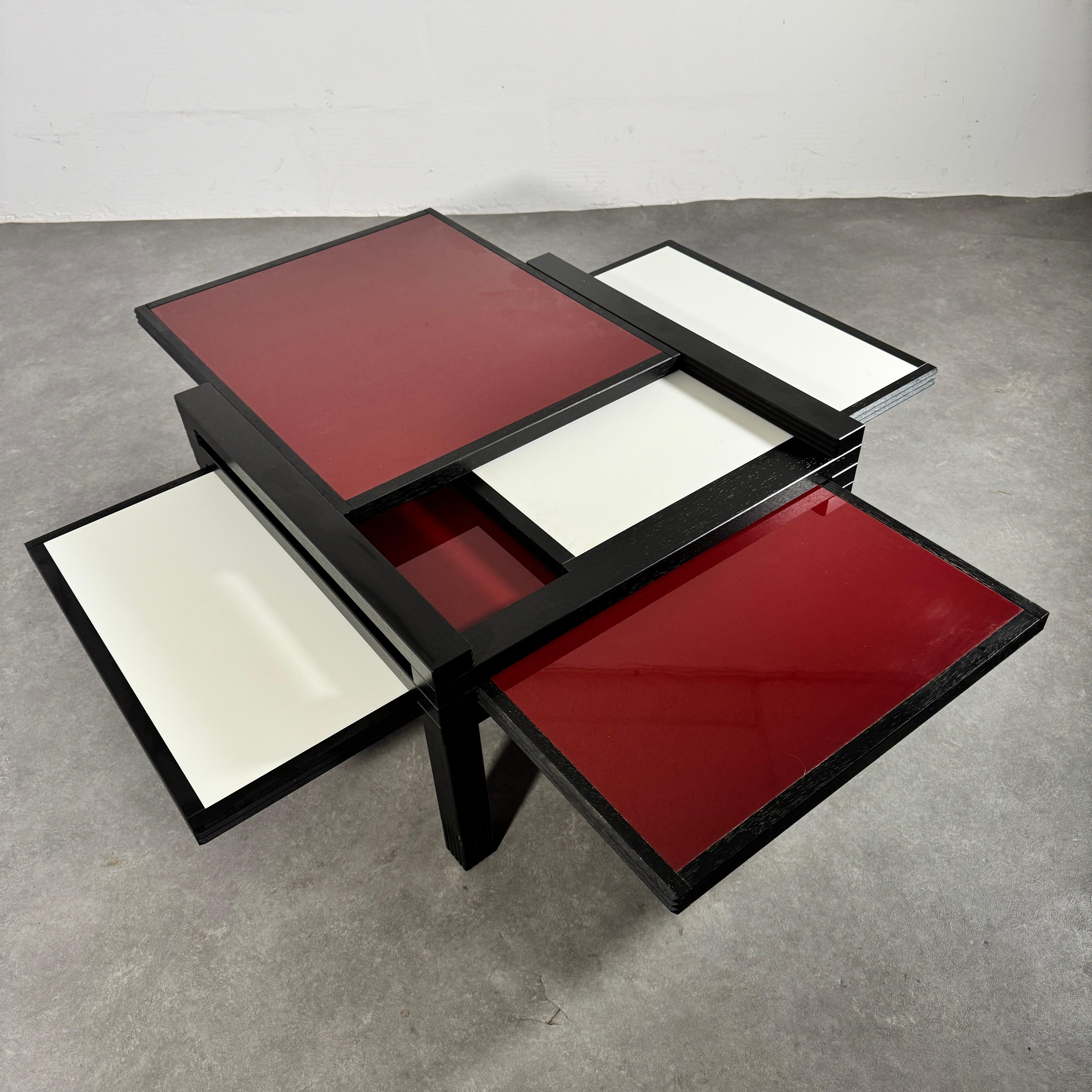 Ebonized PAR4 modular coffee table by Bernard Vuarnesson for ‘Bellato Italy’ 1980's.