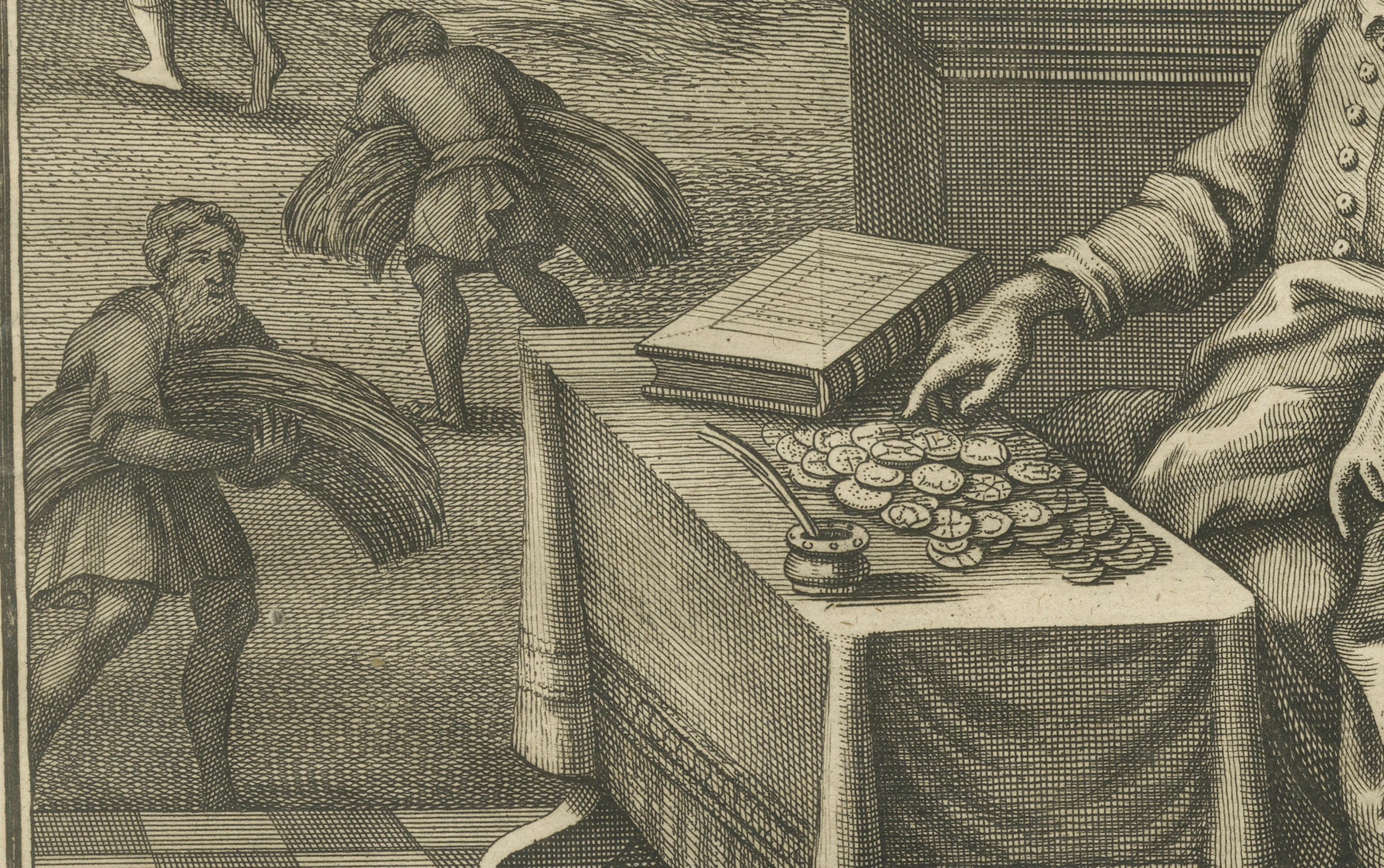Milieu du XVIIIe siècle Parabole du riche fou Gravure - Luc XII Convoitise 1735 en vente