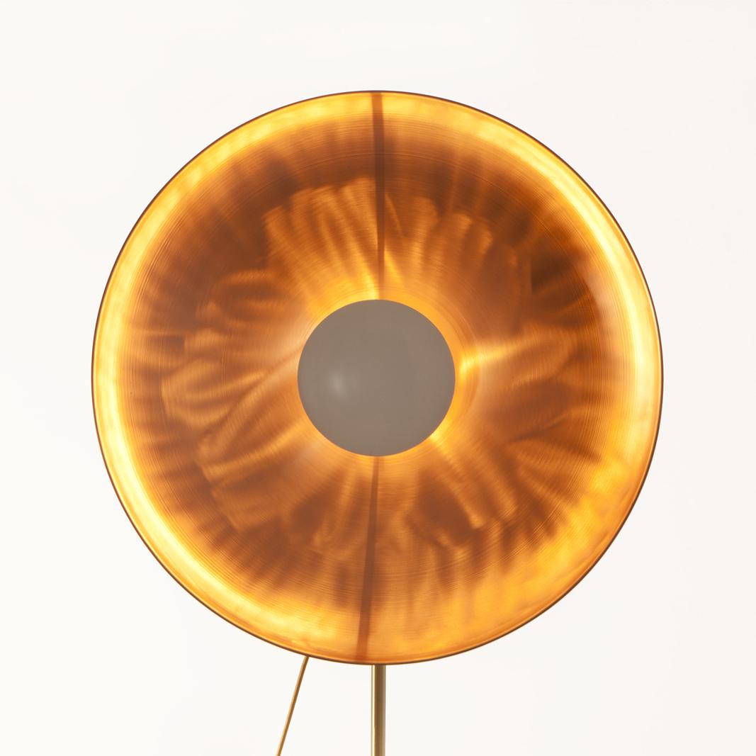 Parabola Copper, Floor Lamp with Brass Base and Copper Disc by Atelier Biagetti (Sonstiges) im Angebot