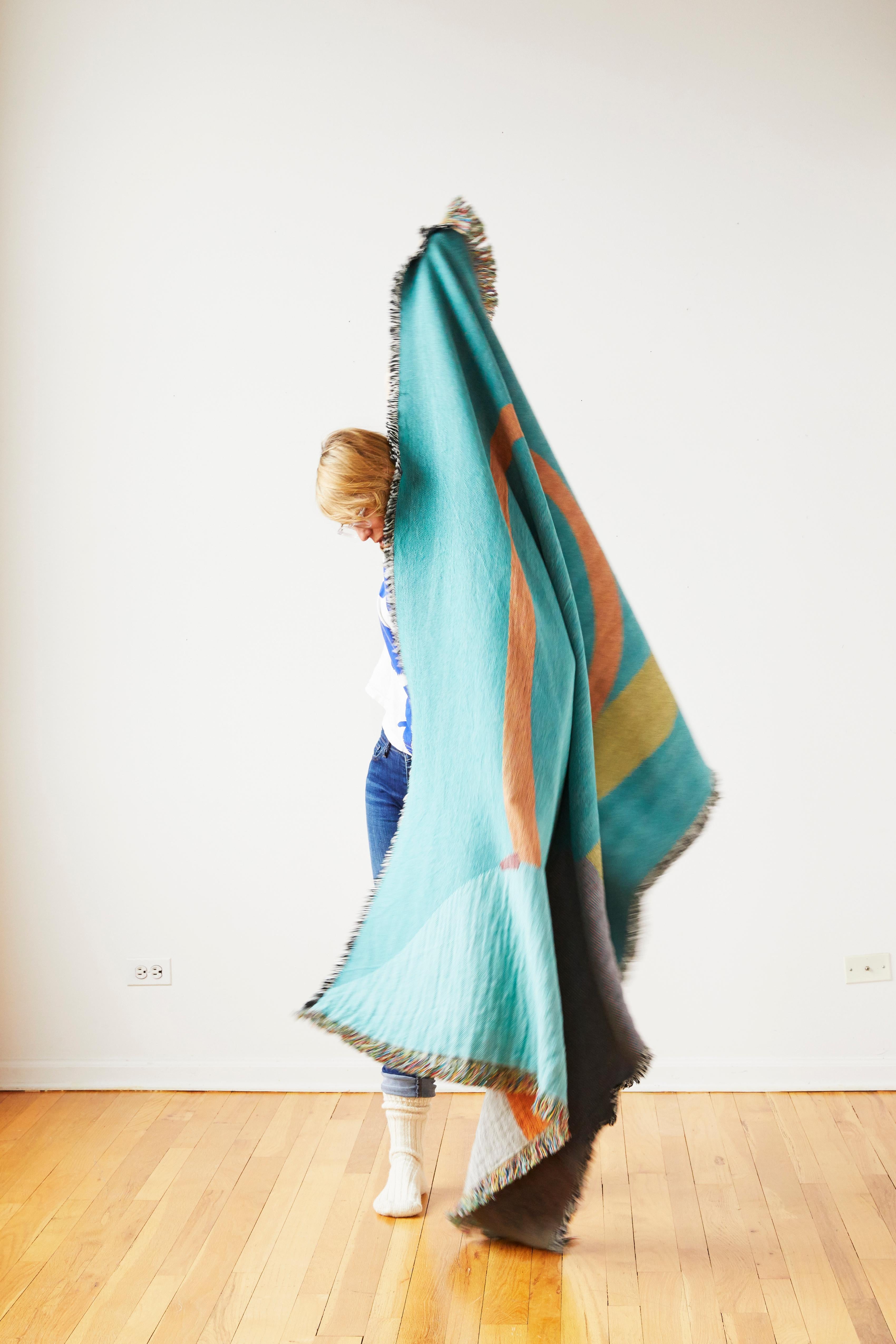 Modern Parabola Woven Throw by Studio Herron