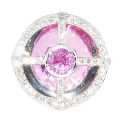 Parabolic Design with Natural Pink Sapphire and Diamonds Parabolic Design with Natural Pink Sapphire and Diamonds