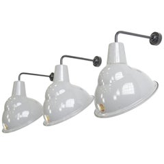 Vintage Parabolic Grey Enamel Wall Lights by Benjamin, circa 1950s