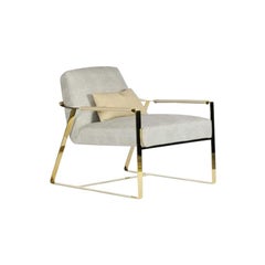 Parabolica Gold Frame Armchair by Paolo Castelli