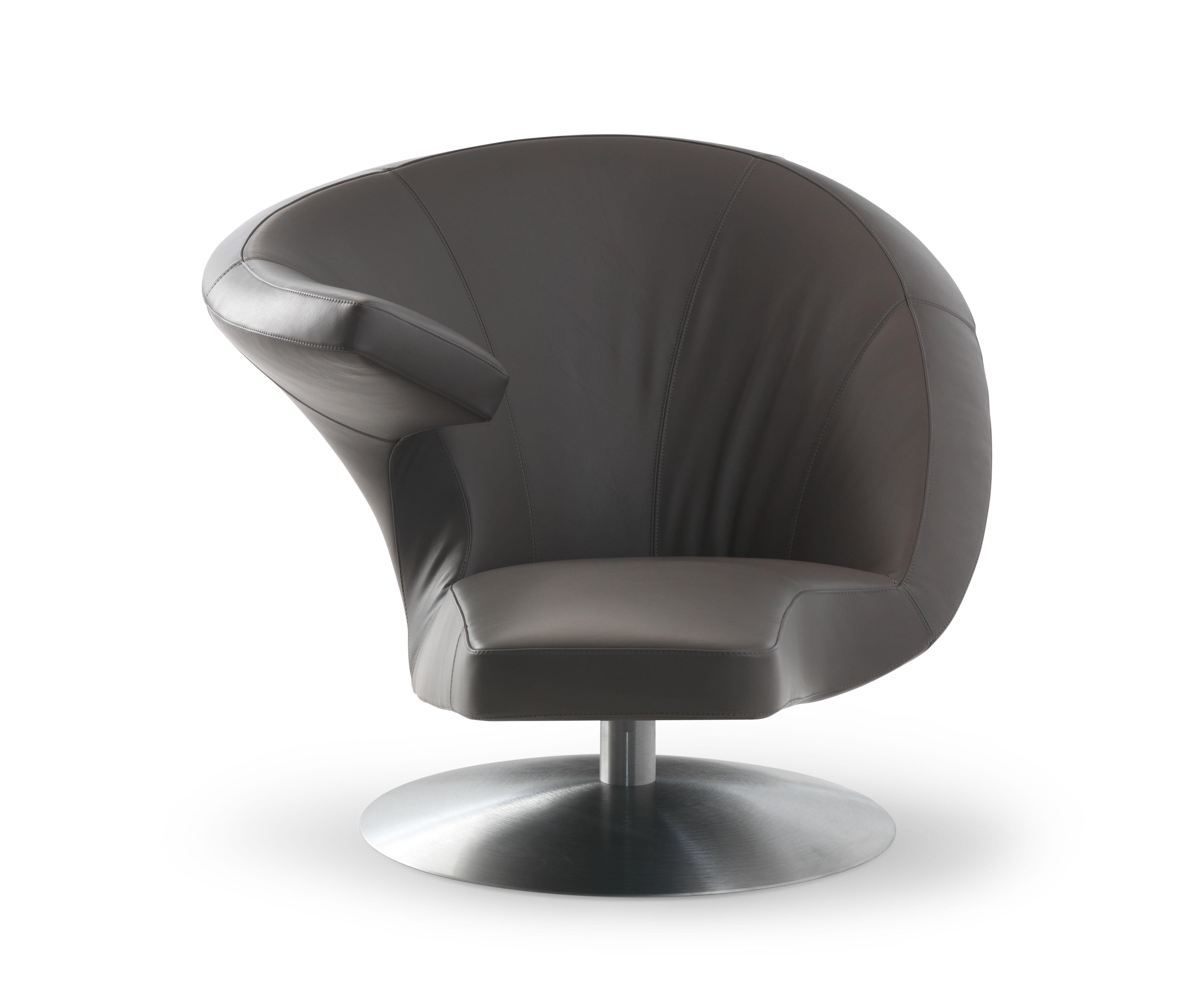 Modern Parabolica Lounge Chair by Leolux Upholstered in Black Leather For Sale