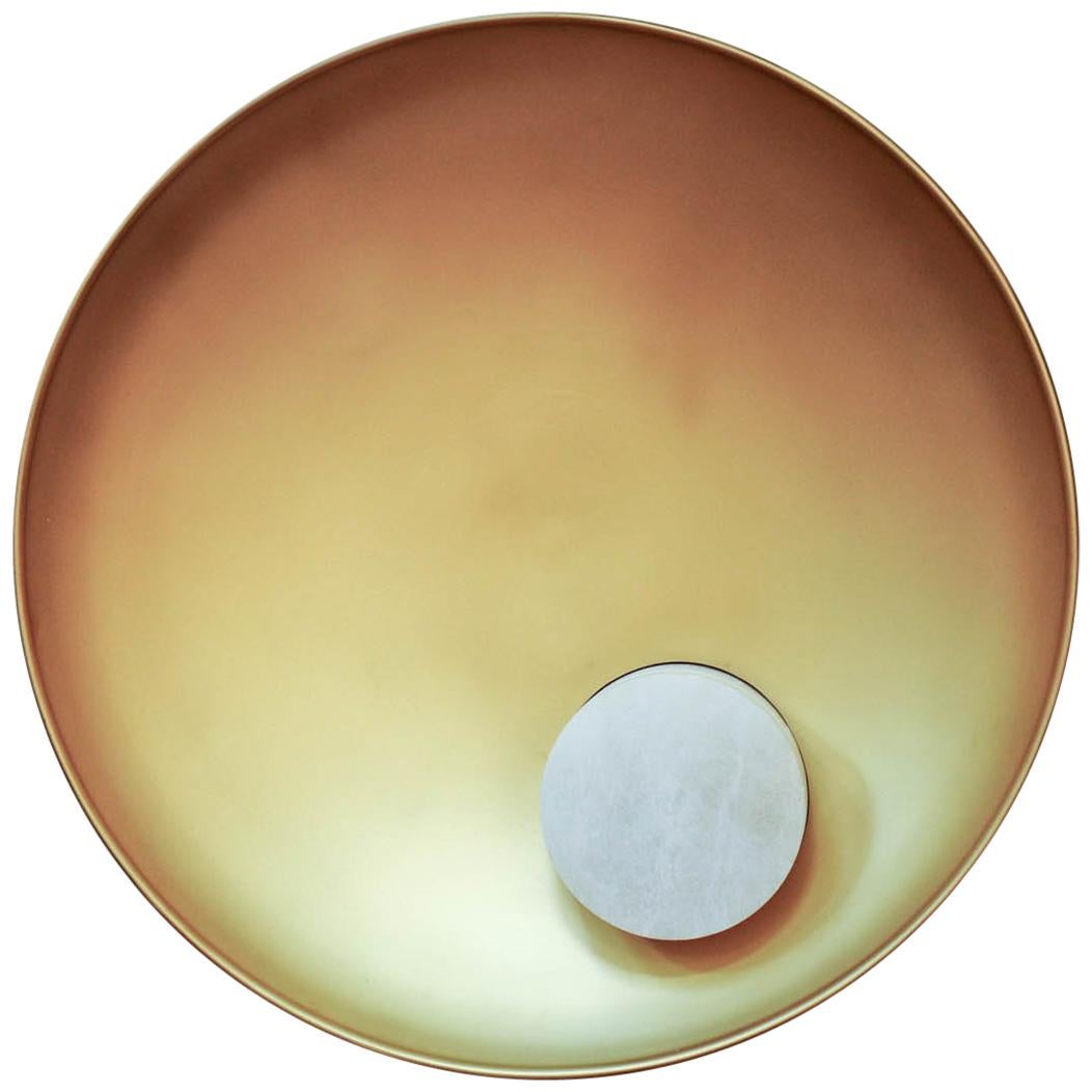 Parabolle Wall Sconces in Brass and Alabaster by Glustin Luminaires For Sale