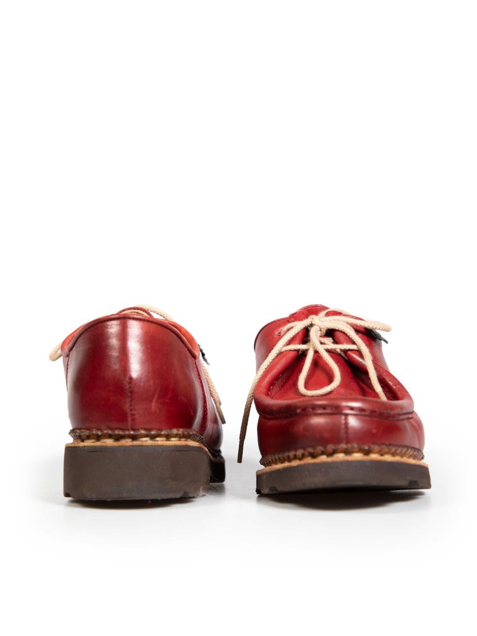 Paraboots aus rotem Leder Michael Oxfords Größe UK 4 (Rot) im Angebot